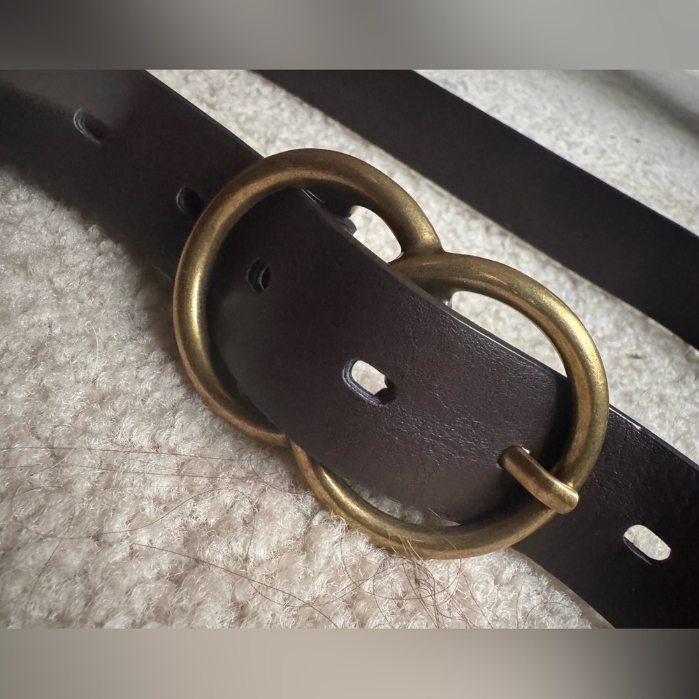 Banana Republic Brown Goldtone Double O-Ring Belt Large - Picture 5 of 13